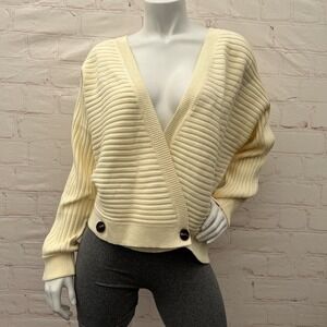 ELGOGY Women Wrap Cardigan Sweaters Long Sleeve Open Front Soft Chunky Knit L